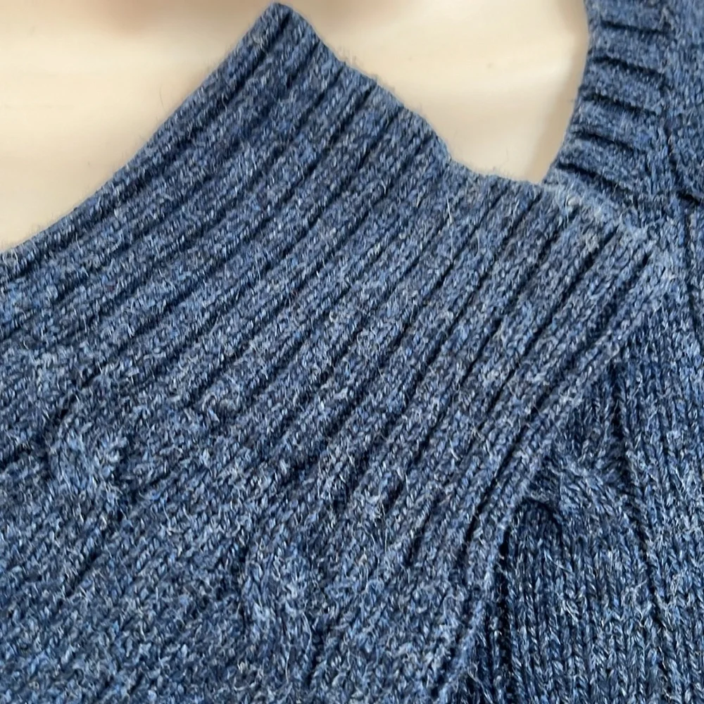 Vintage Polo by Ralph Lauren Silk Blue Knit Men Sweater Crewneck Size XL